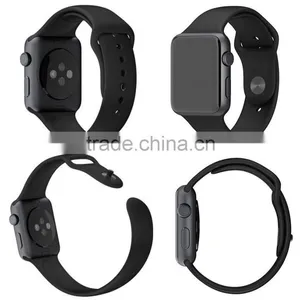 Smartwatch Silicone Strap Band Replacement Sport Watch Wrist Straps With Connector Adatptor Adjustment Length For Apple Watch thumbnail-1