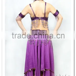 Wholesale Discount Blue Gold Coins Belly Dance Skirt (QZ001) thumbnail-4