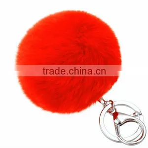 10cm Rabbit Fur Ball Keychain thumbnail-3