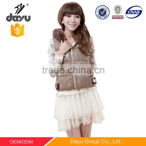 Women Vest Rex Rabbit Padded Down Vest Waterproof Windbreaker Fur Vests Lace Coat From China thumbnail-1