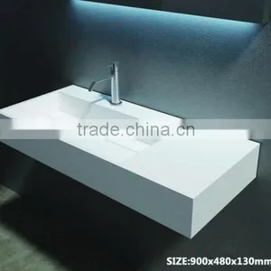 Sanitary Ware Bathroom Solid Surface Wash Hand Basins,Wall Hung Solid Surface Wash Basins, Stone Resin Wash Basin thumbnail-2