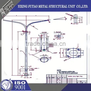 High Quality Galvanized Steel Street Lamp Pole Price thumbnail-2