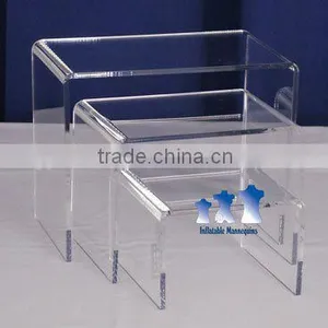 Multi Purpose 3 Pieces Clear Acrylic Riser/acrylic Shelf Risers thumbnail-1