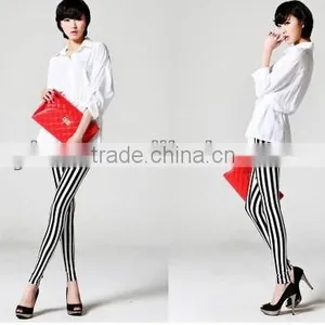 Ladies Leggings Sex Photo 2014 , Black And White Stripe Leggings thumbnail-1