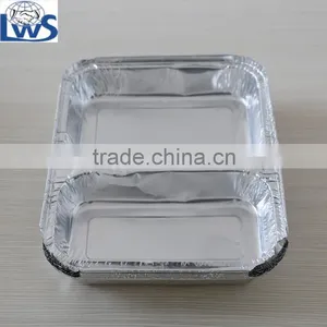 Easily Use Take-out Foil Pan-Oblong ,2-compartment Tray,Aluminum Foil Tray 2 Compartment With Lid thumbnail-1
