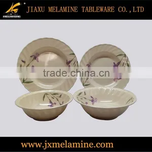 Tea Color Round Wavy Melamine Tableware Dinner Set thumbnail-1
