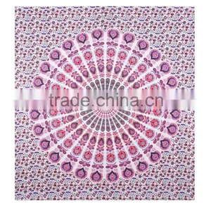 Wall Hanging Hippie Mandala Tapestry Fabric Handmade Printed Tapestry Manufacturer In India thumbnail-1