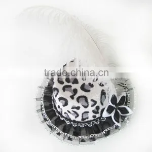 MYLOVE Leopard Hat Small Hat Wholesale Hat With Big Feather MLXM034 thumbnail-1
