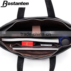 Horizontal Cowhide Leather Vintage Men Briefcase Laptop Bag Messenger Hand Bag thumbnail-5