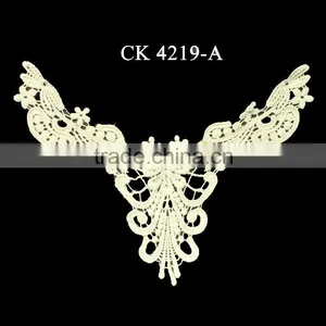 Customized Crochet Cotton Printed Lace Fabric Collar Neck Designs thumbnail-3