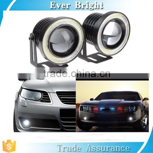 Super Bright 3 Inch LED Fog Lights With Blue COB Halo Angel Eye Rings Car DRL thumbnail-1