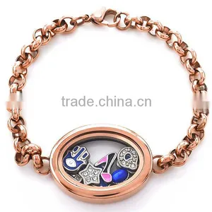 Stainless Steel Jewelry Floating Locket Bracelet thumbnail-3