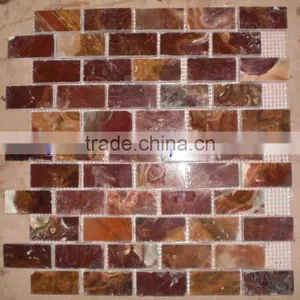 UNIQUE DESIGNS CUSTOM MADE MULTI RED ONYX MOSAIC TILES COLLECTIONS thumbnail-2