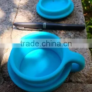 Silicone Travel Collapsible Camping Cup With Lid thumbnail-3