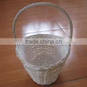 Handmade Wicker Flower Baskets for Planting With Plastic Liner Wicker Plants Basket thumbnail-2