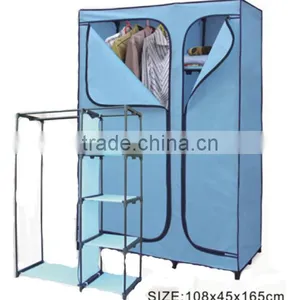 Store More Simple Design Fabric Closet Shelves Wardrobe With 2 Doors thumbnail-2