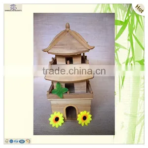 Paper Bird House Three Layer Wood Chinese Tower thumbnail-2
