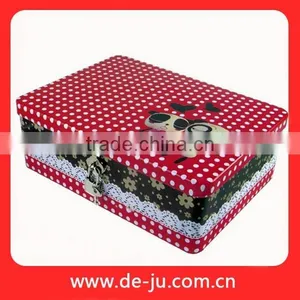 Classic Picture Printing Rectangular Lockable Box Tin thumbnail-1