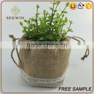 100% Burlap Drawstring Cheap Jute Bags thumbnail-5