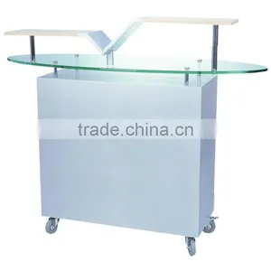 Nail Salon Reception Desk Solid Wood Office Table Design Receptionist Table F-7005 thumbnail-1