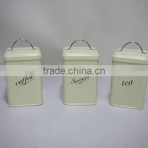 New Garden Trading Shutter Blue Enamel Tea Coffee Sugar Canisters Caddies Caddy thumbnail-1