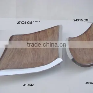 Cast Metal Bowl With Wood Style Enamel Made in Cast Aluminium thumbnail-1