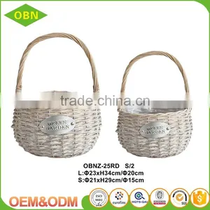 China New Design Wholesale High Quality Custom Hanging Wicker Flower Girl Basket thumbnail-1