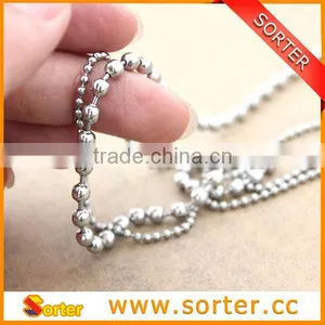 Fashion High Quality Metal Necklace Stainless Steel Ball Beaded Chain thumbnail-1