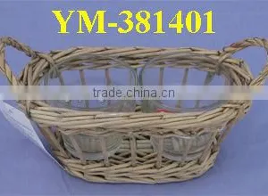 Full Handmade Wicker Candle Holder thumbnail-1
