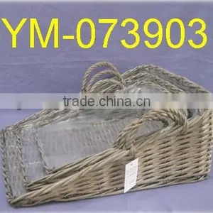 Unique Large Willow Garden Basket With Handle thumbnail-1