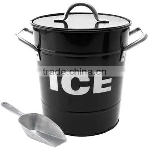 Metal Ice Bucket Multifunctional Storage Bin Pet Food Container thumbnail-1