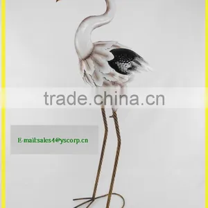 Tall Filigree Look Crane Garden Decor Head Down thumbnail-1