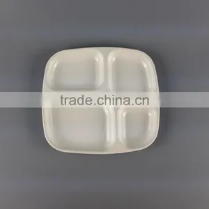 White Color Melamine 4 Compartment Plastic Plate With Divider thumbnail-1