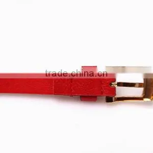 Wholesale Oval Rivets Decorated Square Pin Buckle Sex Girl Thin PU Waist Belt thumbnail-6
