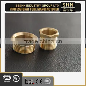 Gold Galvanized Electrical Male or Female Brass Bush (short) With Lock Nut thumbnail-1