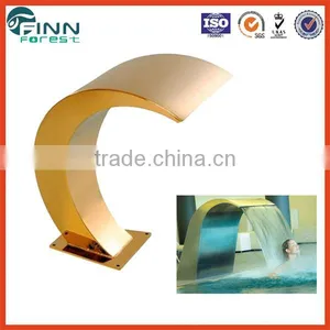 Pool Fountain Spa Stainless Pool Lion Head Colorful Stone Wall Waterfall Fountain thumbnail-1