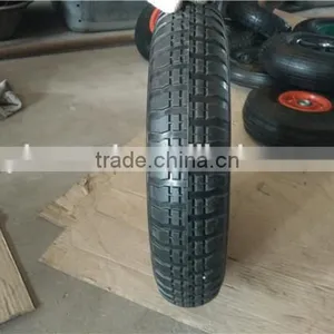 3.50-8 Red Plastic Rim Rubber Wheel for Wheelbarrow thumbnail-3