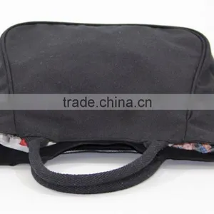 Canvas Fabric Handbag With Padded Rope Handle & With Magnet Button Closure thumbnail-5