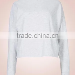Women Sweatshirt Without Hood Active Soft Cotton Plain Dyed Long Sleeve Crew Neck Sweatshirt Oversized thumbnail-4