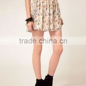 12SK005 Summer Hot Selling Fashion Spray Floral Full Mini Skirt thumbnail-1