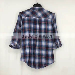 Ladies Stocklots Latest Designs Cotton Check Shirt thumbnail-6