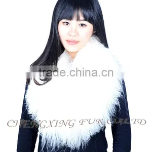 CX-A-52D Garment Accessories Big Size Custom Mongolian Lamb Fur Collar thumbnail-1