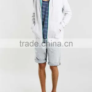 White and Navy Striped Custom Design Mens Gym Singlets thumbnail-3