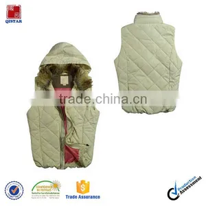 Fashion Winter Women's Warm Sleeveless Coat With Fur Hood thumbnail-1