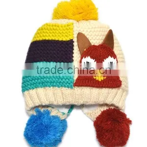Fashion Baby Knitting Hat Winter Hat With Pompom thumbnail-5