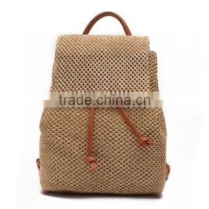 Zm35751a Wholesale Straw Beach Bags Summer Travelling Backpack thumbnail-1
