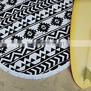 Custom Reactive Print Weighted Micro Fiber Beach Towel With Tassel thumbnail-4