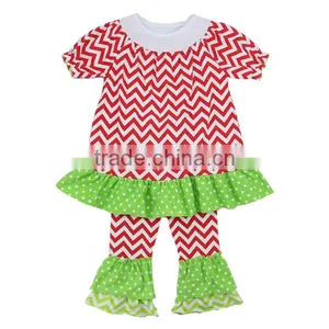 Factory Wholesale Solid Ruffle Dress Quarterfoil Boutique Christmas Boutique Girl Clothing thumbnail-2
