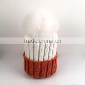 Myfur Wholesale Real Soft Fox Fur Pom Pom Knitting Wool Beanie thumbnail-1