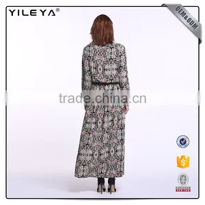 Brazilian Style With Pattern Printing Brazil Casual Dress,wholesale Long Sleeves Maxi Dresses thumbnail-5